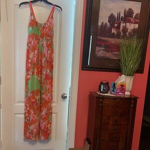 new directions Orange & Green Floral Maxi Dress
